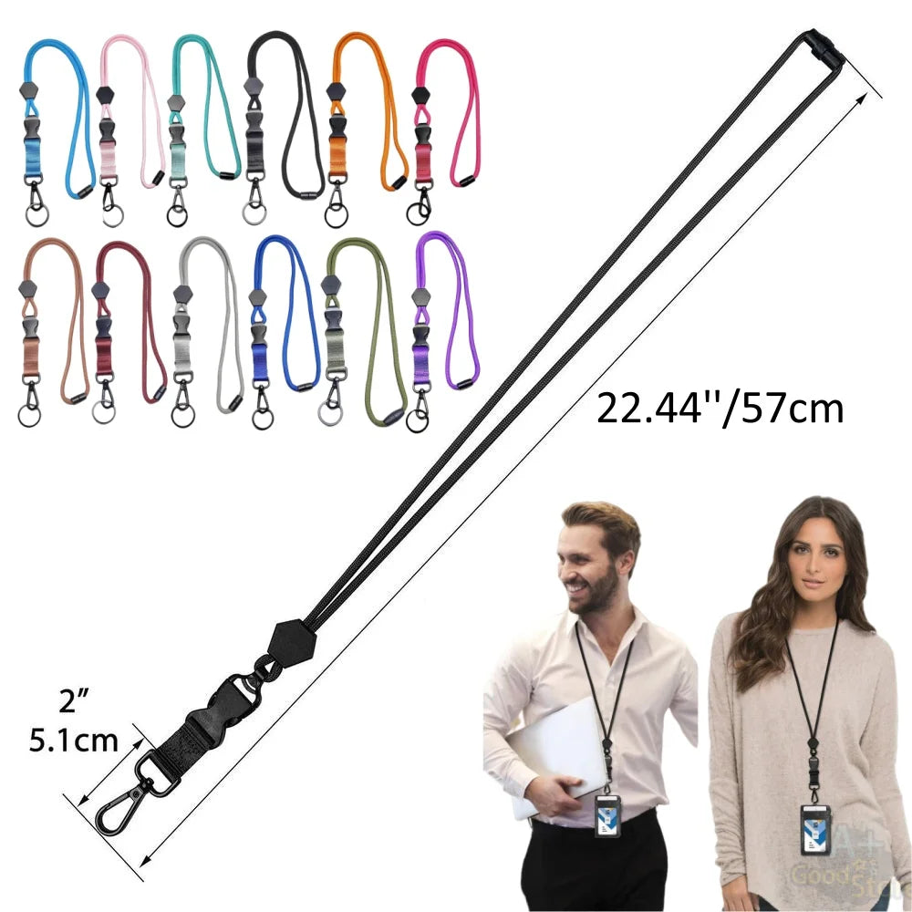 Heavy Duty Lanyard With Removable Buckle Hook Key Ring Keychain Neck Strap Anti-Lost Id Card Badge Holder For Outdoor Hiking